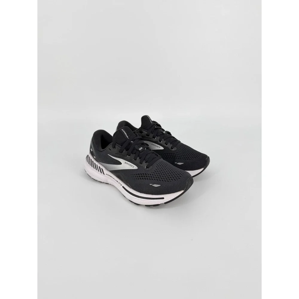 Brooks Adrenaline GTS 23 Womens Running Shoes Black White Silver 1203911B054